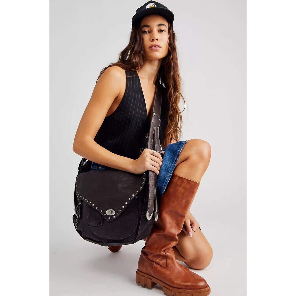 Free People Demi Distressed Messenger Bag